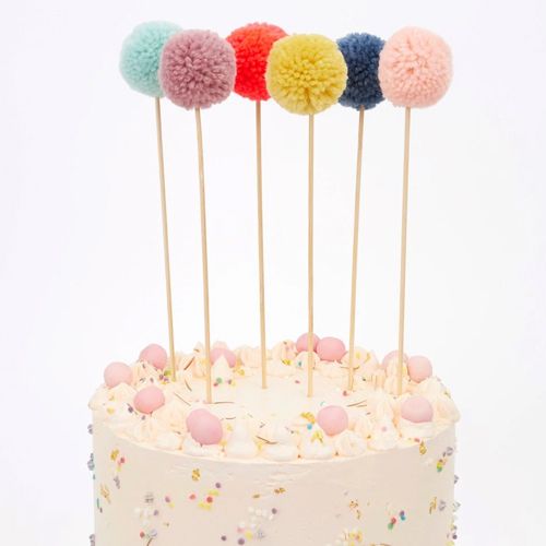 meri meri taartversiering pompom - 6st | 215884 | 2