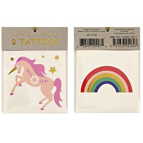 meri meri tattoos eenhoorn & regenboog | 133309 | 0