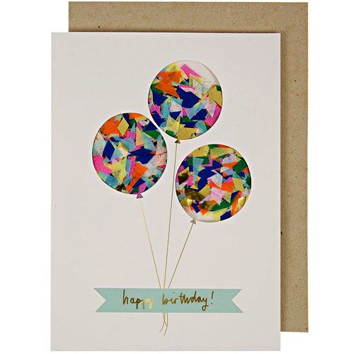 meri meri verjaardagskaart confetti ballonnen  | 132607 | 0