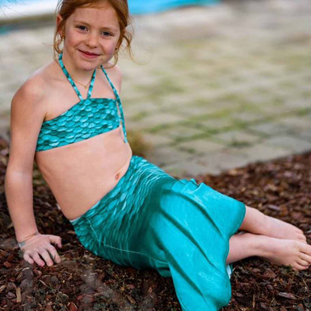 kuaki mermaids zeemeerminstaart met bikinitop - turquoise - 6-7 jaar | 5749021 | 3