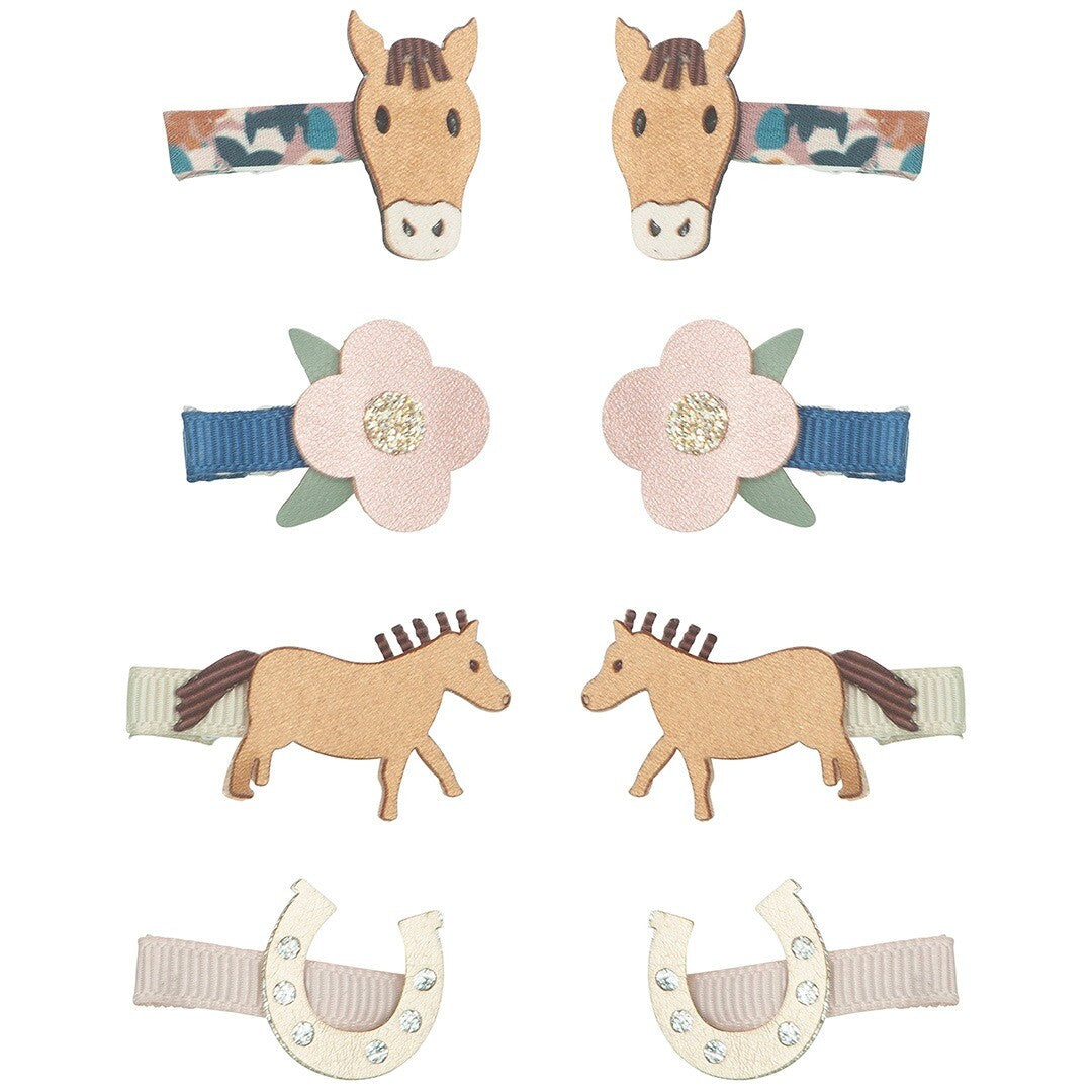 mimi & lula haarclipjes mini horse - 8st | 152046-78 | 0