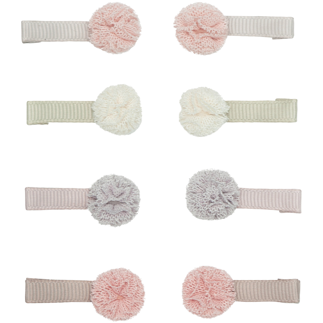 mimi & lula haarclipjes mini tulle pom pom - 8st  | 152001-75 | 0