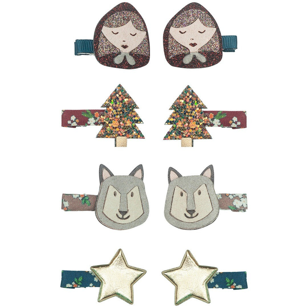 mimi & lula haarclipjes roodkapje - 8st  | 152069-79 | 0