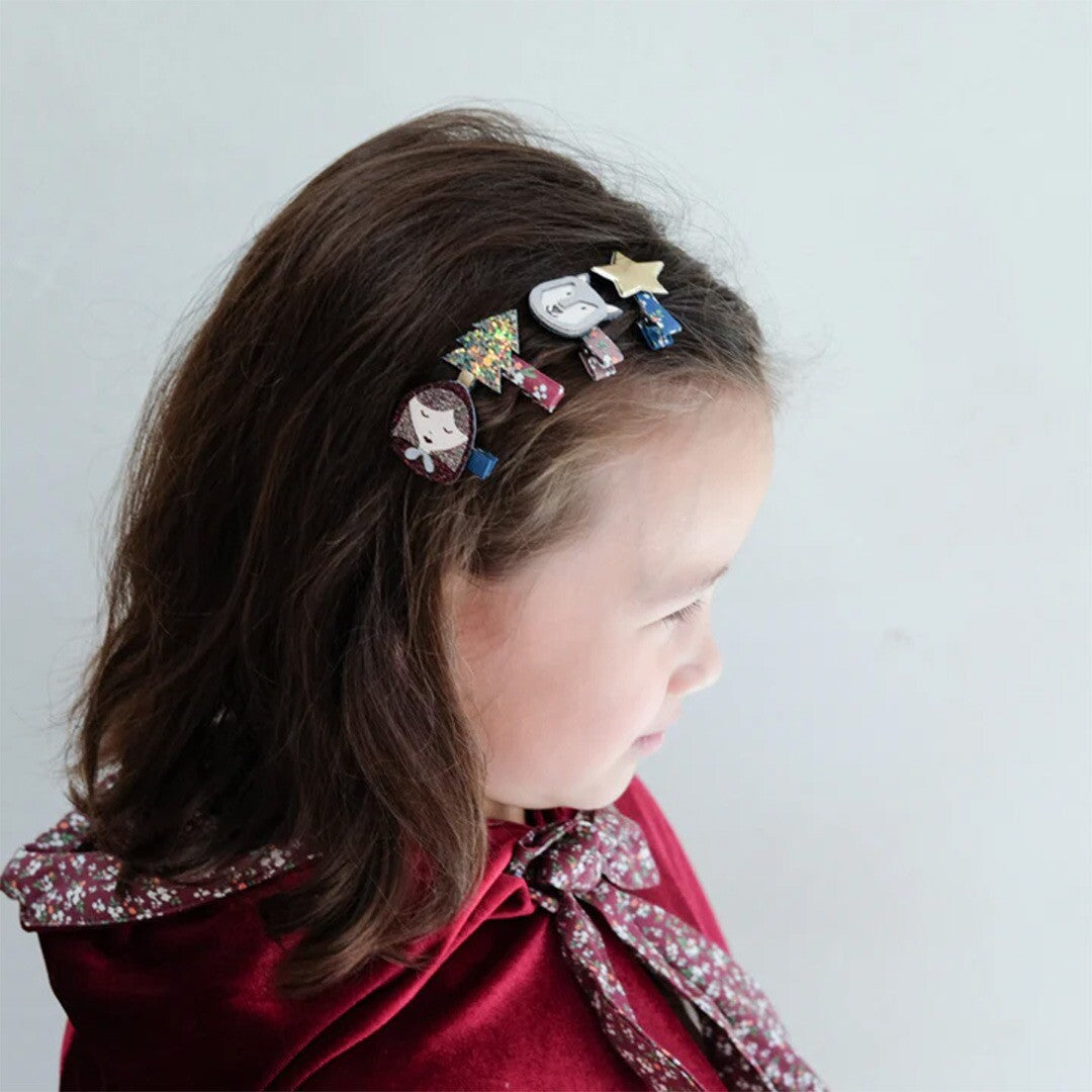 mimi & lula haarclipjes roodkapje - 8st  | 152069-79 | 1