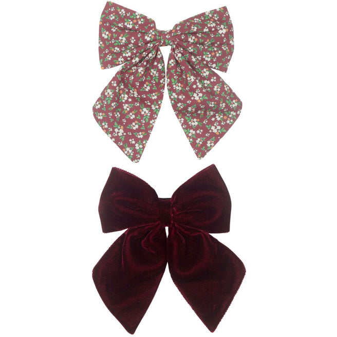 mimi & lula haarspeldjes agnes strik - burgundy - 2st | 152066-79 | 0