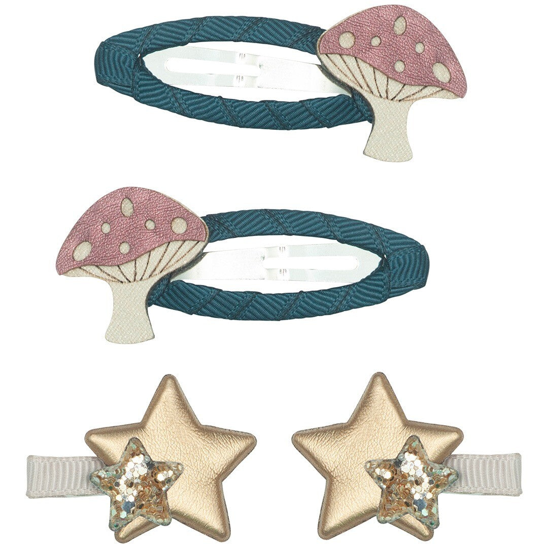 mimi & lula haarspeldjes magical toadstool and stars - 4st  | 152061-79 | 0