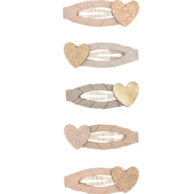 mimi & lula haarspeldjes mini teeny heart - pink multi - 5st  | 162023-27 | 0