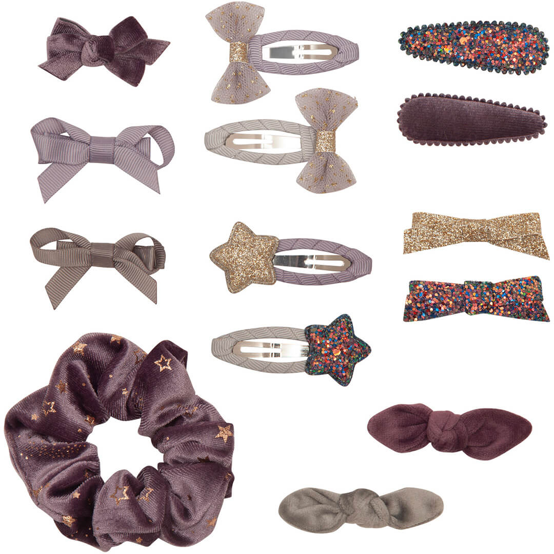 mimi & lula kerstsok haaraccessoires - lilac - 14st | 154006-99 | 1