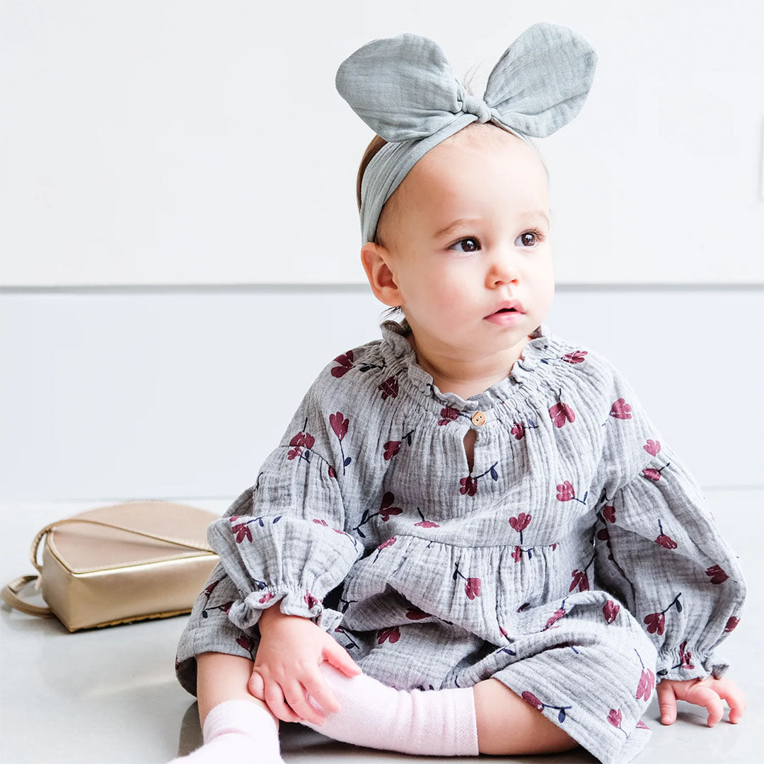 mimi & lula babyhaarband met grote strik - blue