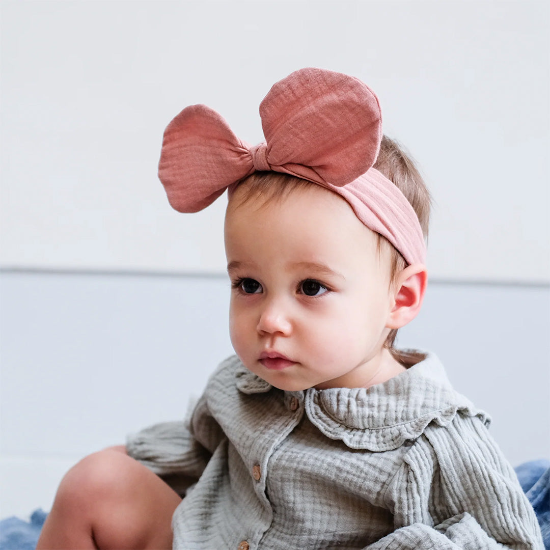 mimi& lula babyhaarband met grote strik - rust