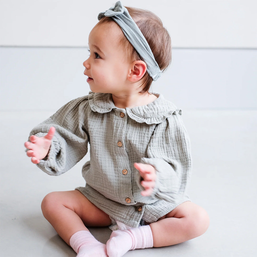 mimi & lula babyhaarband met strik - blue