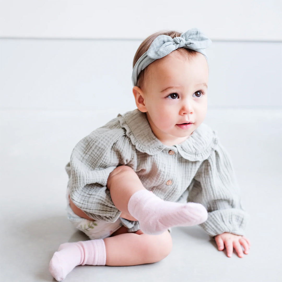 mimi & lula babyhaarband met strik - blue