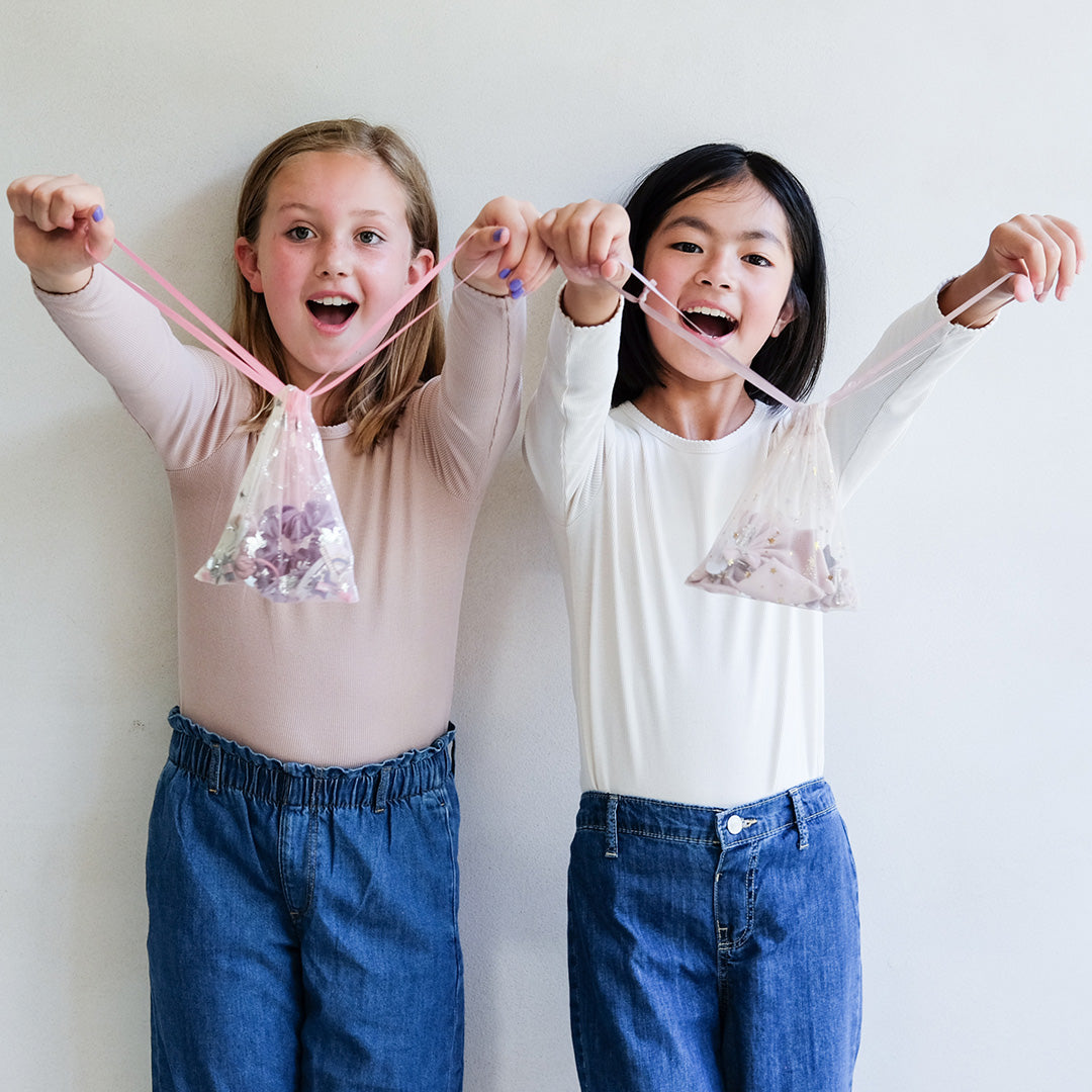 mimi & lula cadeauset haarelastiekjes - unicorn - 10st | 172112-23 | twee meiden met pouch