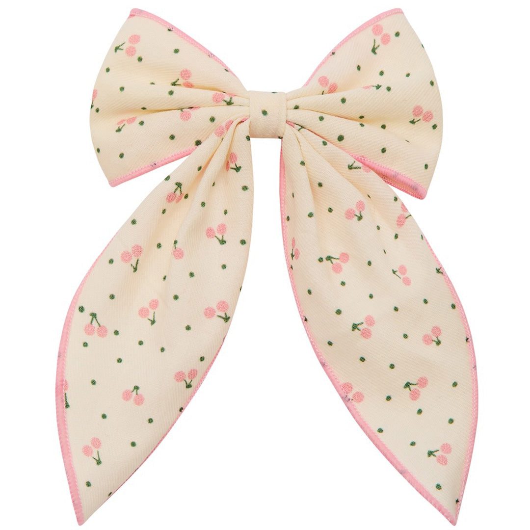 mimi & lula haarclip cherry print bow - cream | 182043-32
