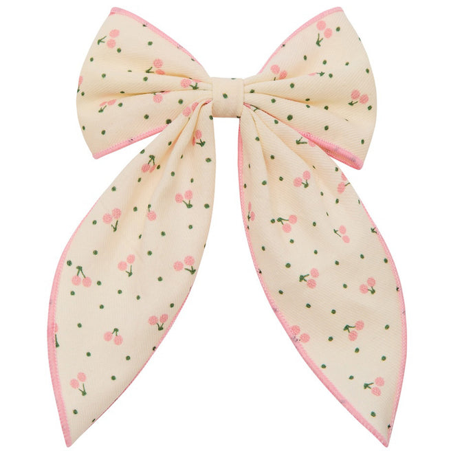 mimi & lula haarclip cherry print bow - cream | 182043-32