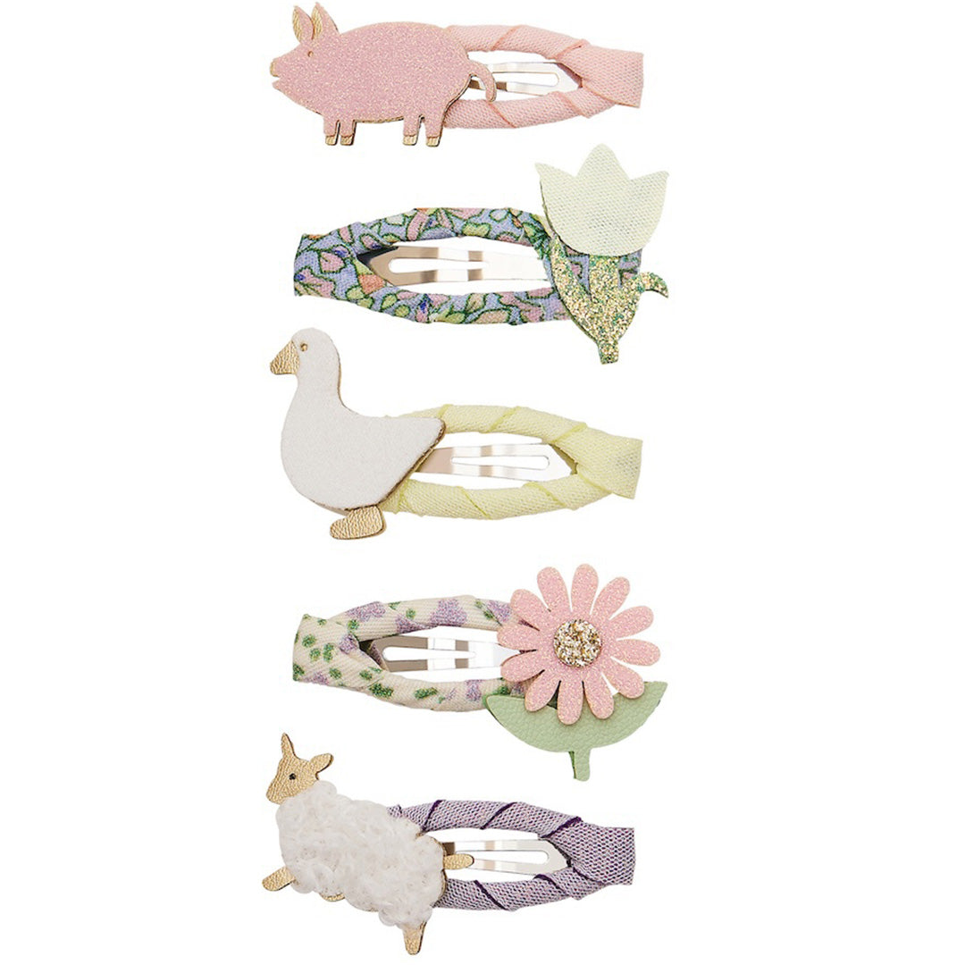 mimi & lula haarclipjes farmyard mini clic clacs - 5 st | 182019-23