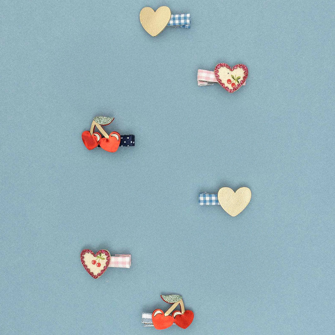 mimi & lula haarclipjes red cherries mini - 8 st | 182067-14 | 2