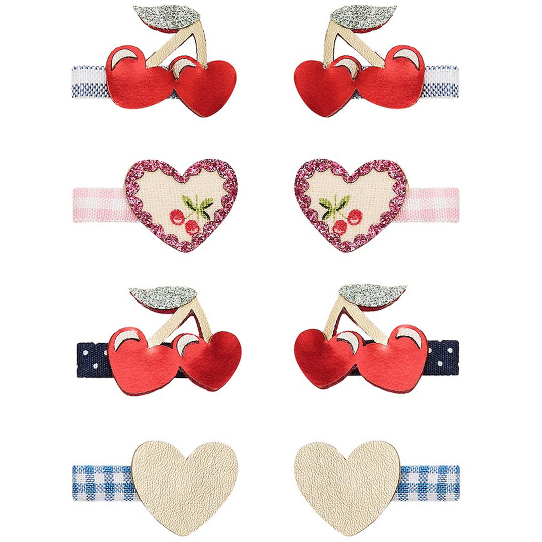 mimi & lula haarclipjes red cherries mini - 8 st | 182067-14 | 1