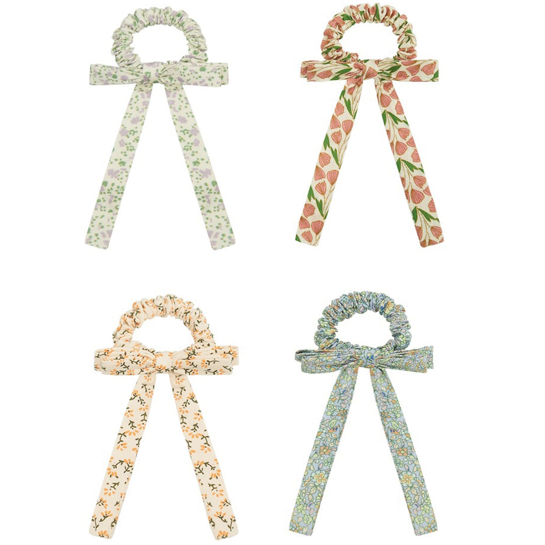 mimi & lula haarelastiekjes floral bow scrunchies - 4st | 182030-23