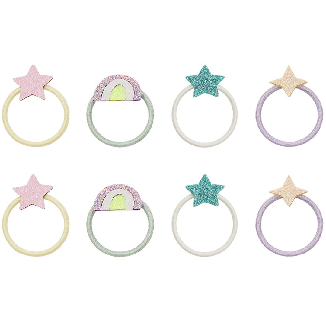 mimi & lula haarelastiekjes rainbow and star mini ponies - 8st | 182016-23 