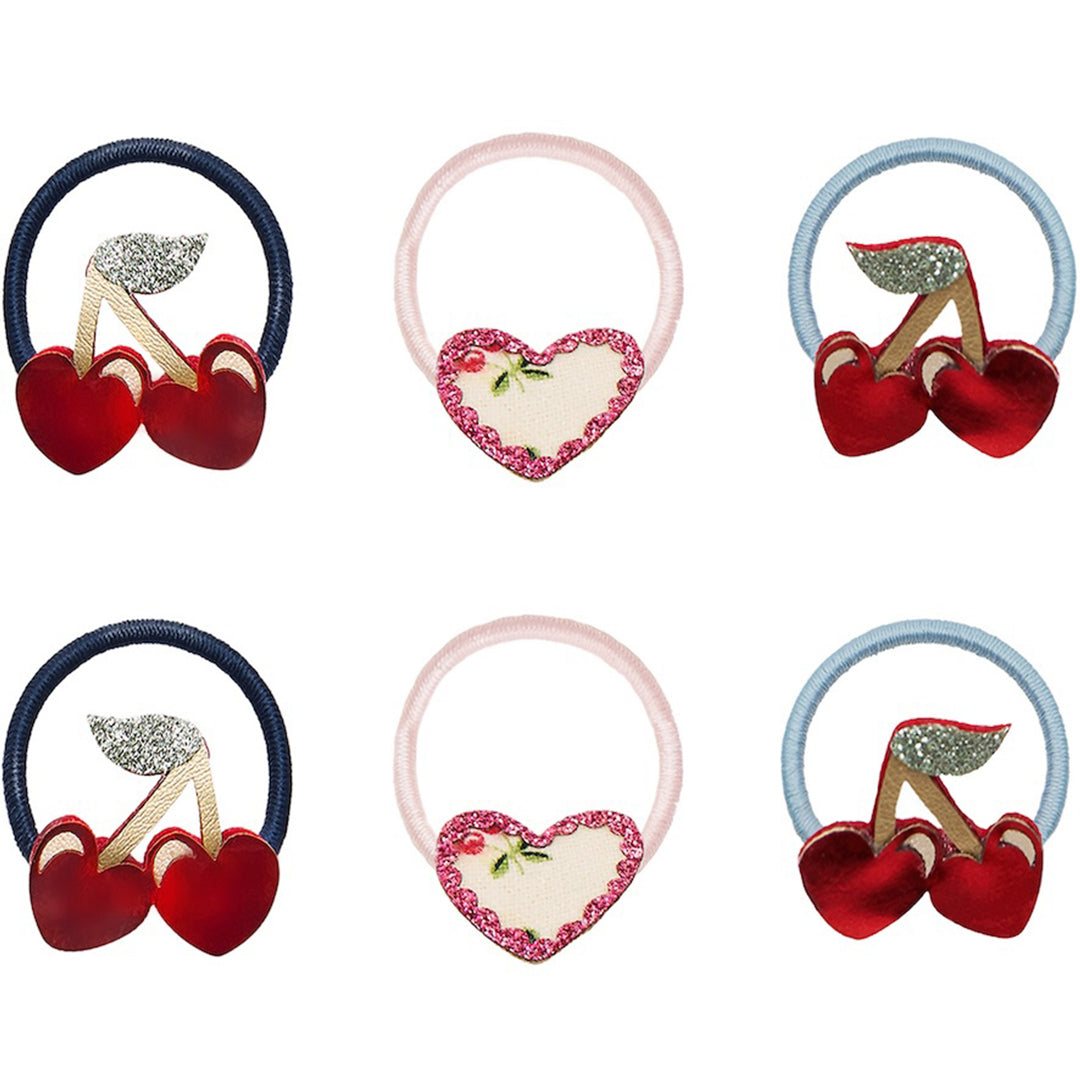 mimi & lula haarelastiekjes red cherries mini - 6 st | 182068-14