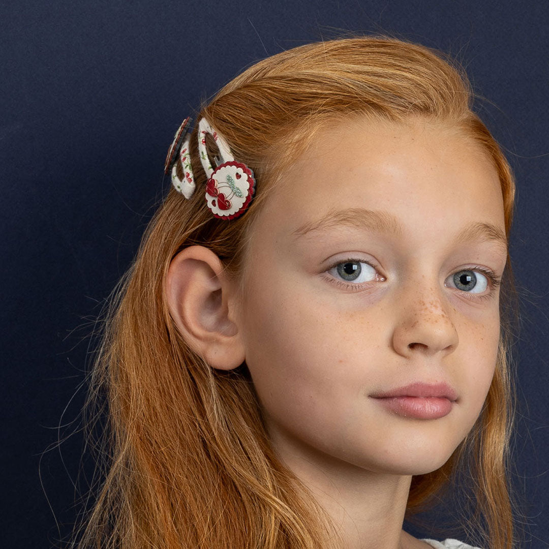 mimi & lula haarspeldjes scallop framed cherries - 2 st | 182070-14 | 2