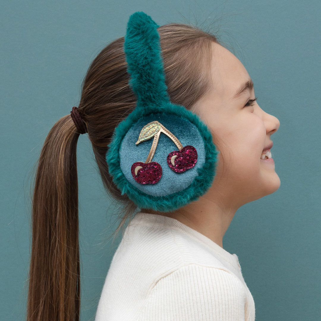 mimi & lula oorwarmers teal cherries | 199004-35 | 3