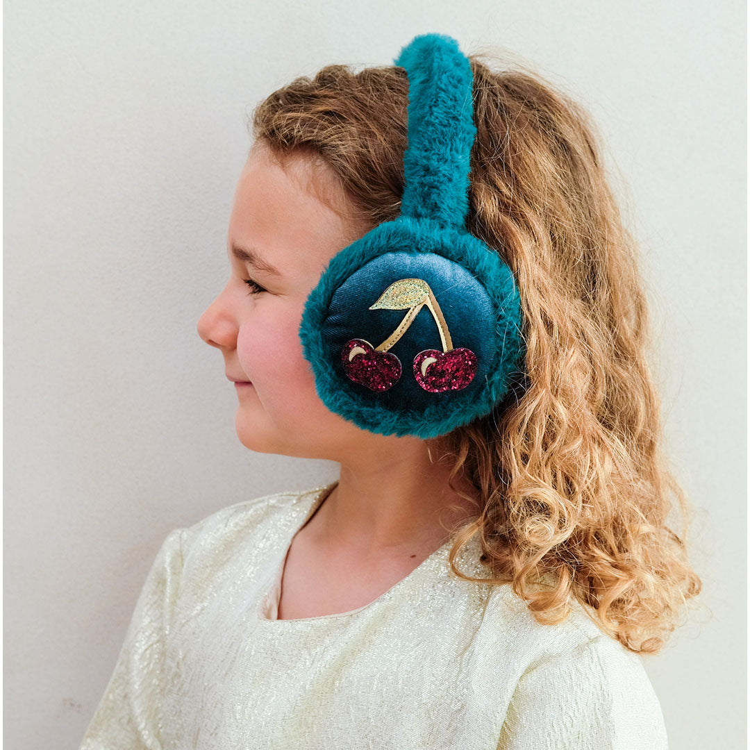 mimi & lula oorwarmers teal cherries | 199004-35 | 2