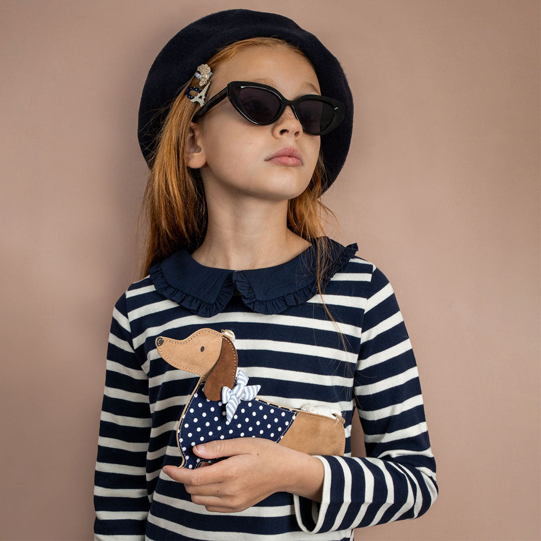 mimi & lula schoudertasje sausage dog - neutral | 183005-22 | 3