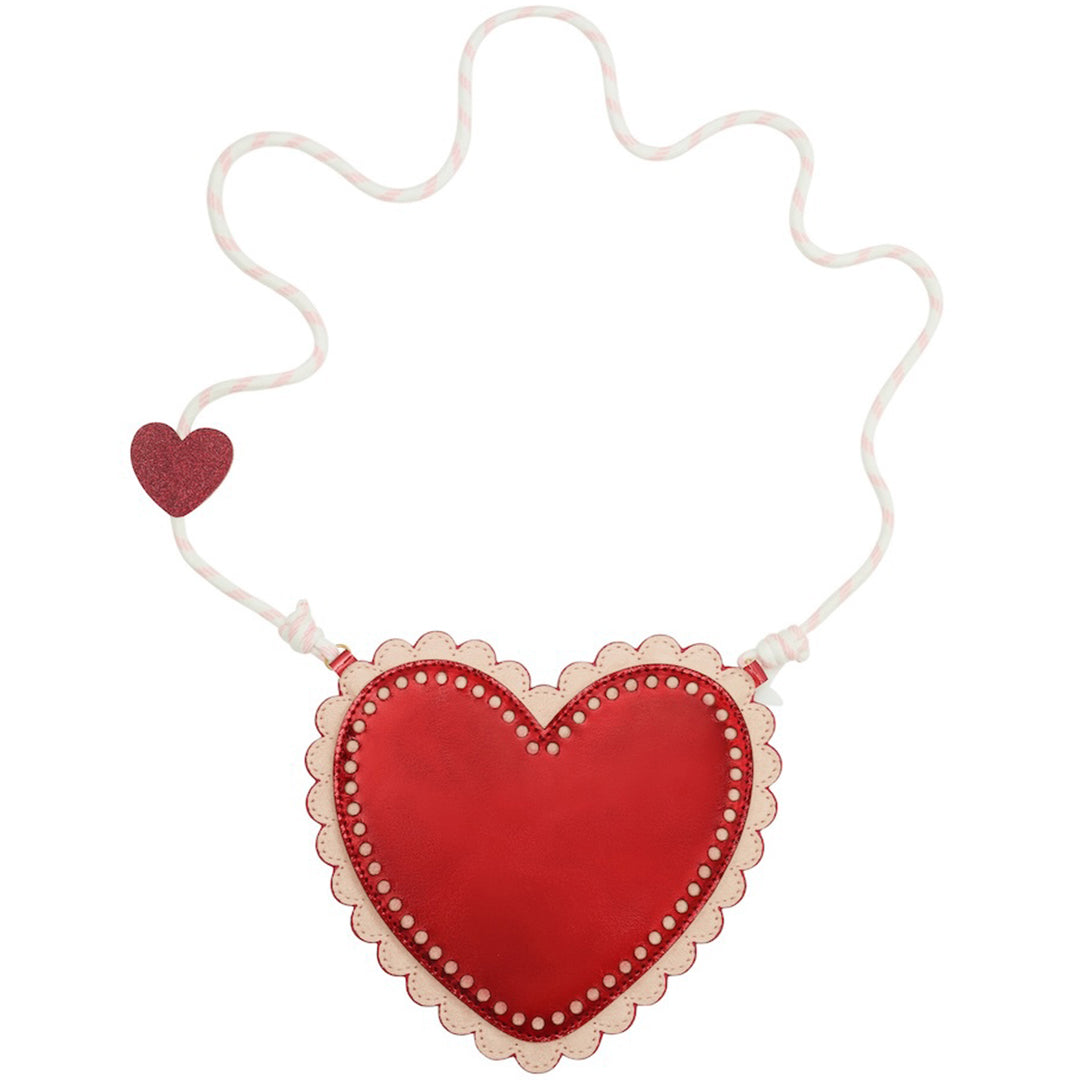 mimi & lula schoudertasje scalloped heart - red | 183003-14 | 1