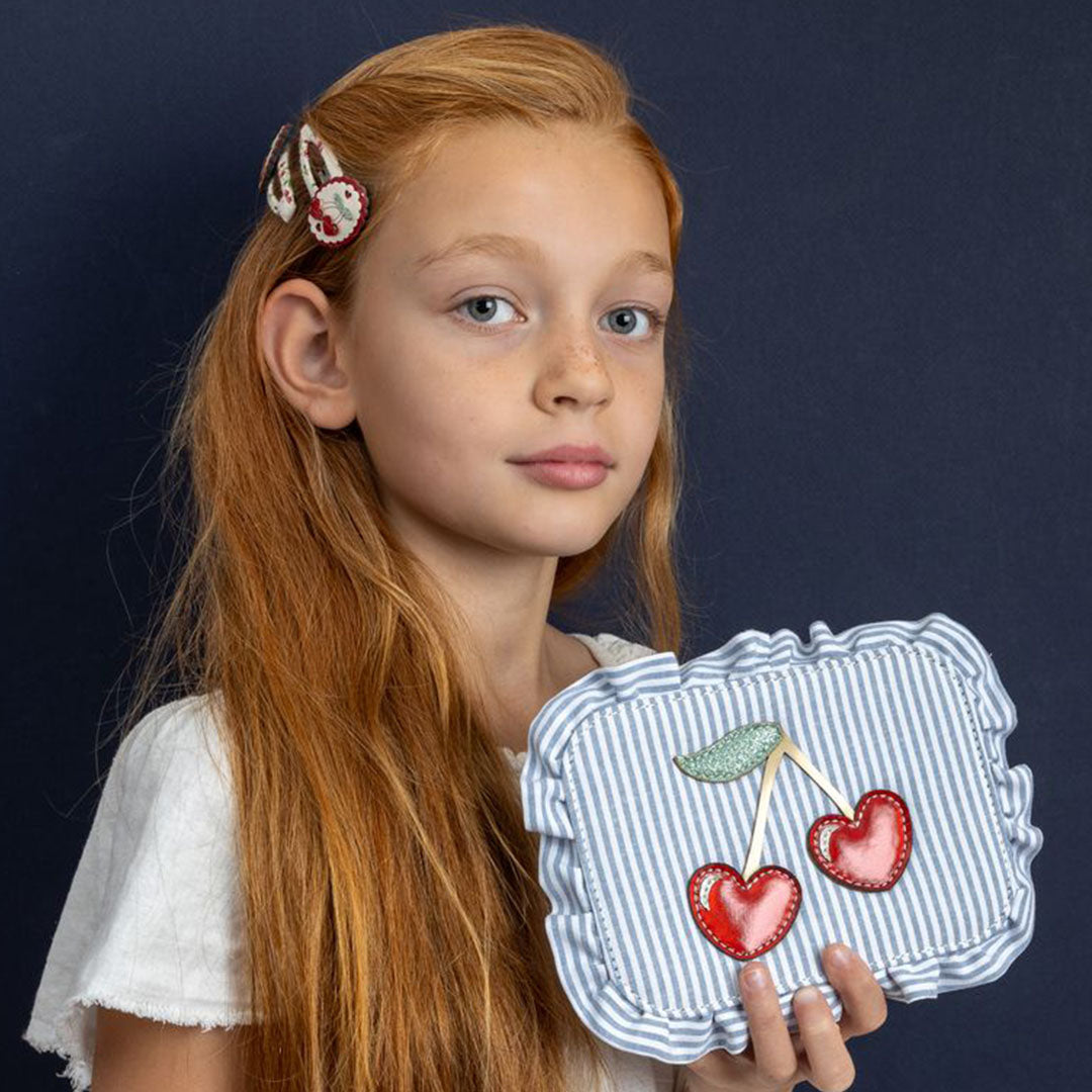 mimi & lula schoudertas striped cherry - blue | 183004-10 | 3