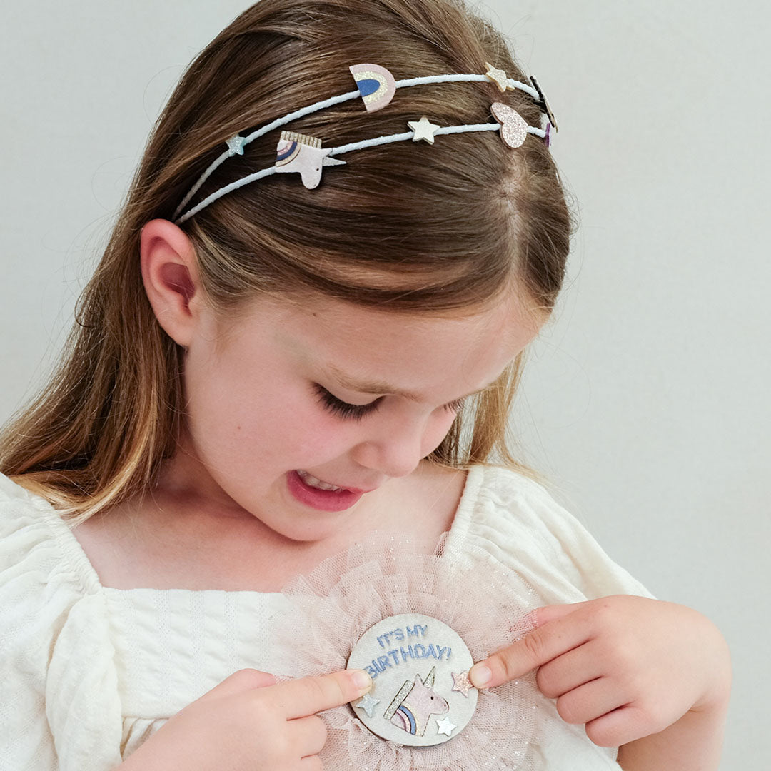 mimi & lula diadeem diadeem alice celeste unicorn - grey 