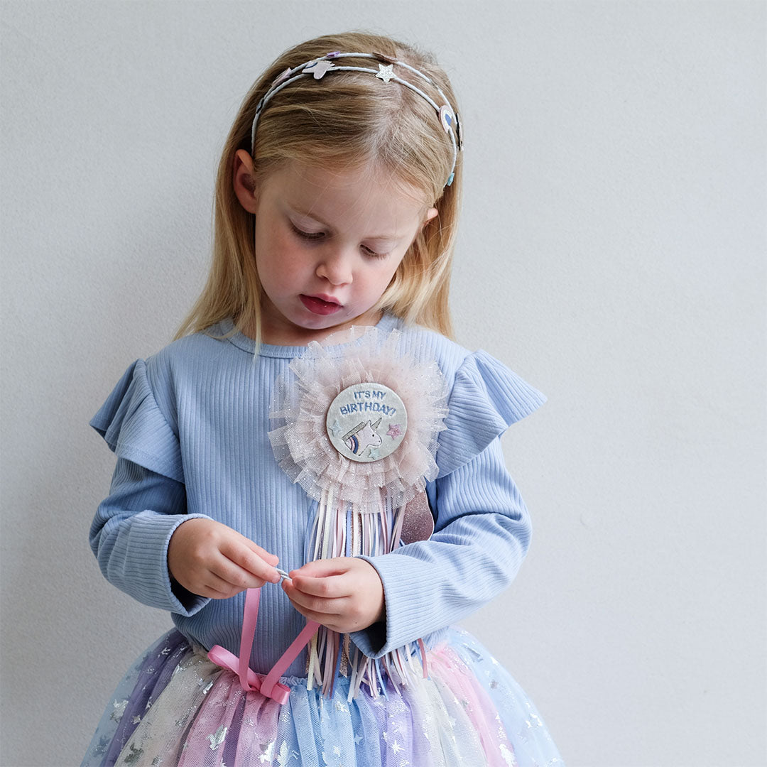 mimi & lula diadeem diadeem alice celeste unicorn - grey | 172036-07 | meisje met haarband