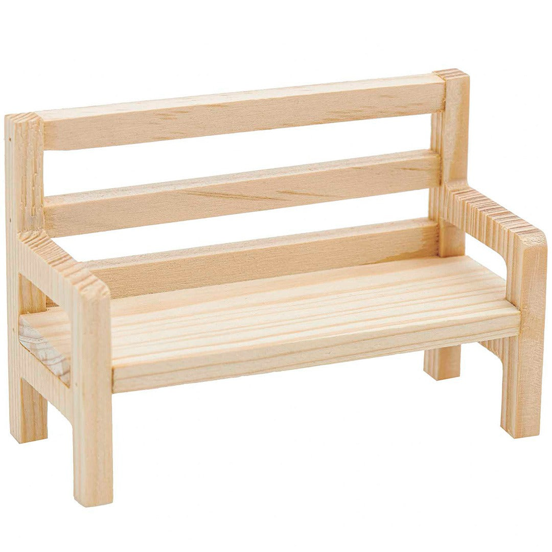 miniatuur houten bank - 8 cm | 500361 | 0