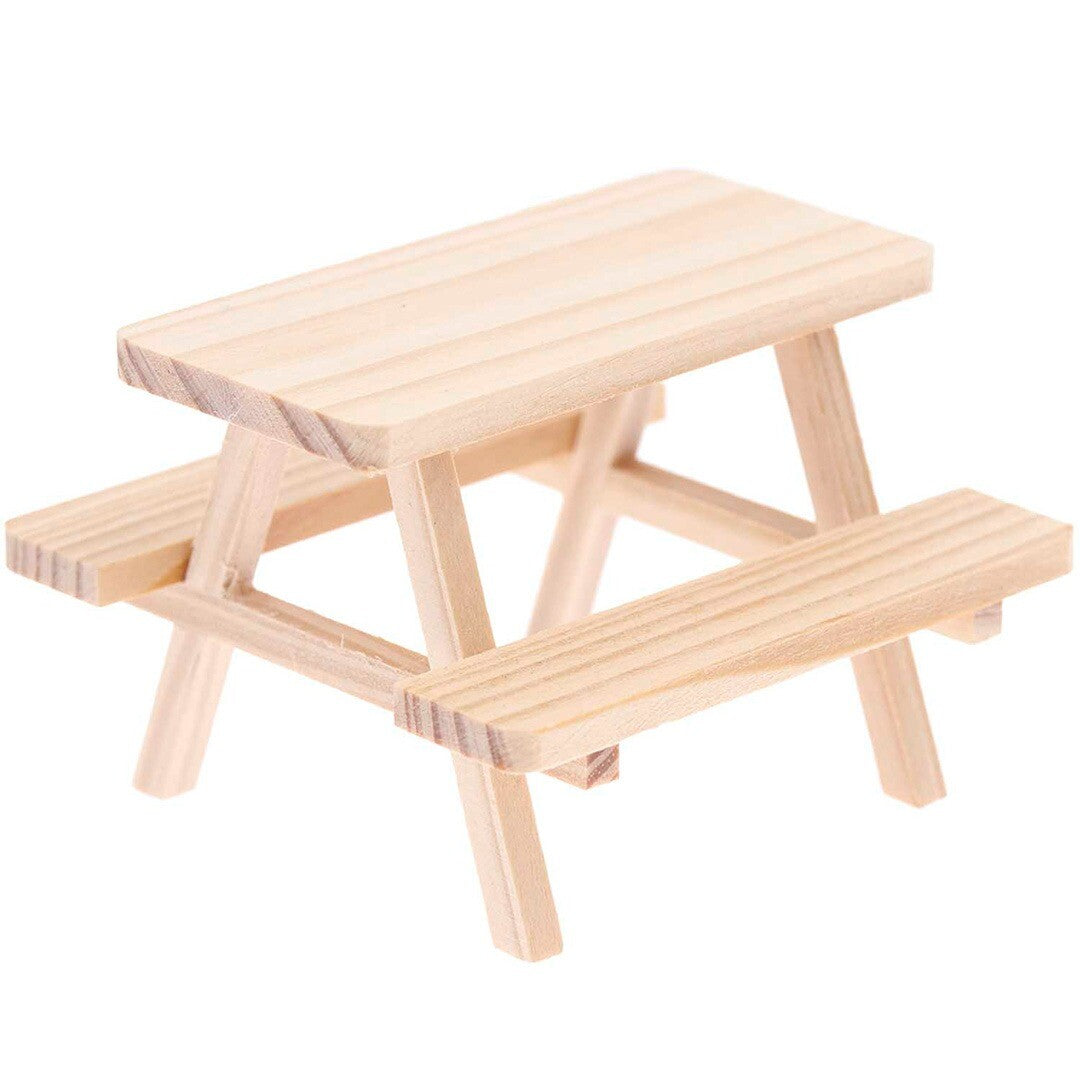 miniatuur houten picknicktafel - 8 cm | 501164 | 0