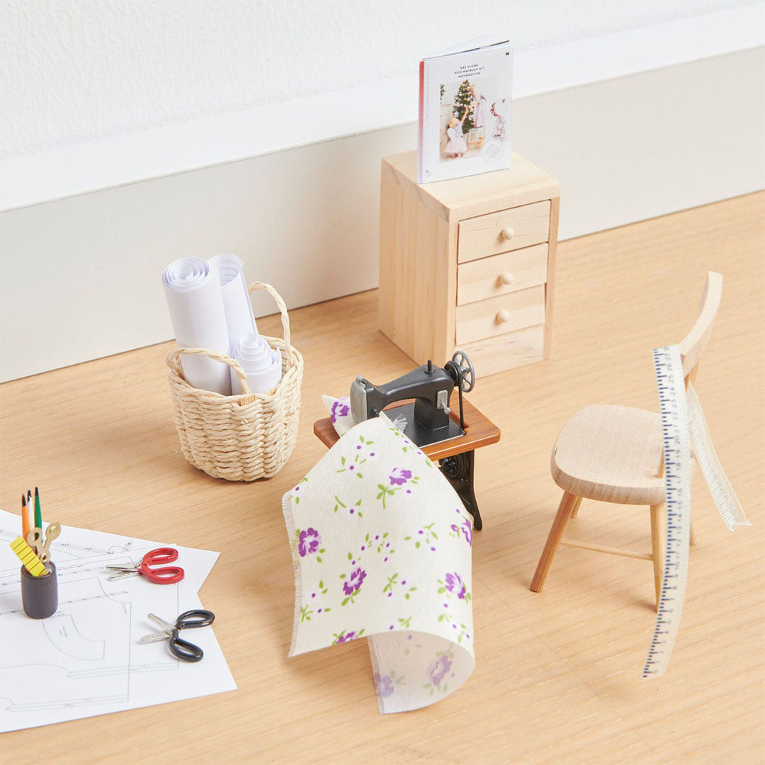 miniatuur naaimachine met stof - 5 cm | 500847 | 1