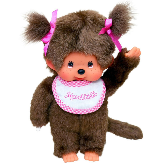 monchhichi meisje met slab - roze - 20 cm | MI255550 | 