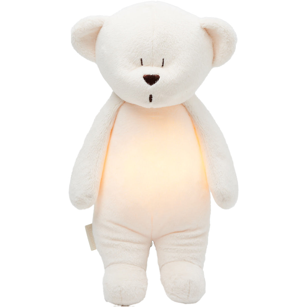 moonie 2.0 next gen knuffelbeer met nachtlamp en geluid - cream - 28 cm | MCRE2 | 0