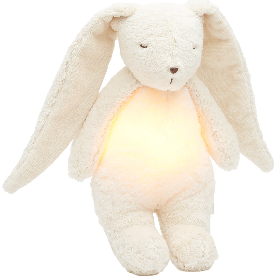 moonie 2.0 next gen knuffelkonijn met nachtlamp en geluid - polar natur - 28 cm | KPO2 | 0