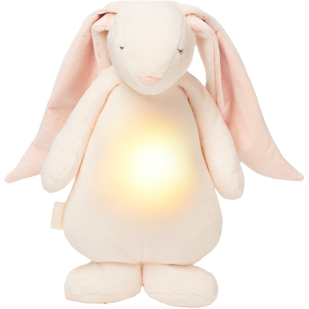 moonie 2.0 next gen knuffelkonijn met nachtlamp en geluid - powder - 28 cm | KPW2 | 0