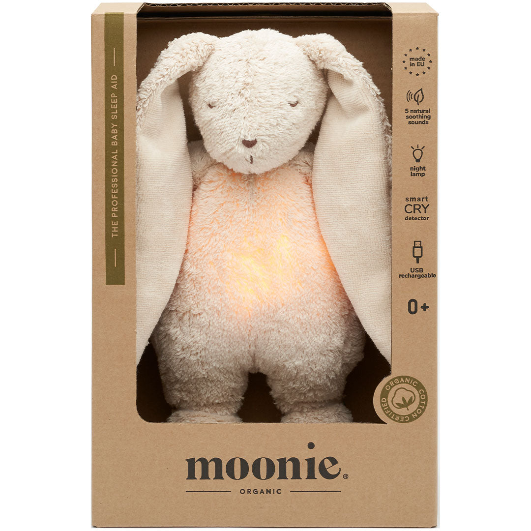 moonie 2.0 next gen knuffelkonijn met nachtlamp en geluid - sand natur - 28 cm | KSA2 | 3