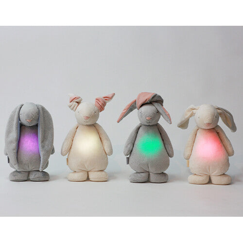 moonie knuffelkonijn met nachtlamp en geluid - silver - 28 cm | MOO1005 | 11