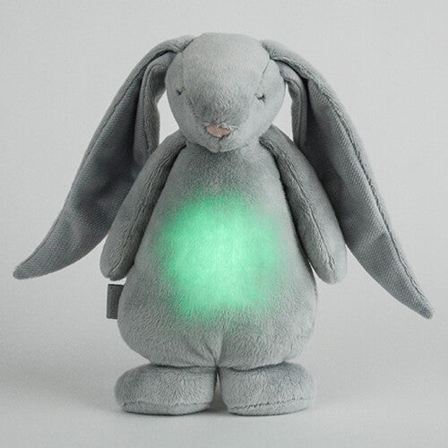moonie knuffelkonijn met nachtlamp en geluid - silver - 28 cm | MOO1005 | 8