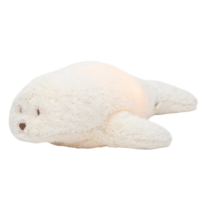 moonie 2.0 next gen knuffelzeehond met nachtlamp en geluid - polar - 33 cm | S-PO | 0