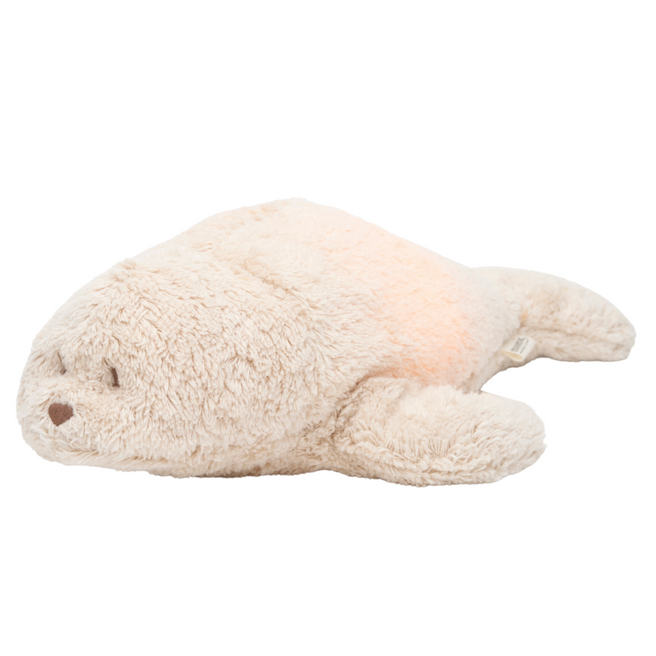 moonie 2.0 next gen knuffelzeehond met nachtlamp en geluid - sand - 33 cm | S-SA | 0