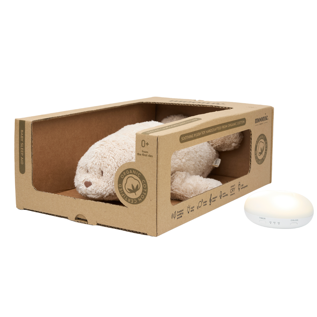 moonie 2.0 next gen knuffelzeehond met nachtlamp en geluid - sand - 33 cm | S-SA | 4