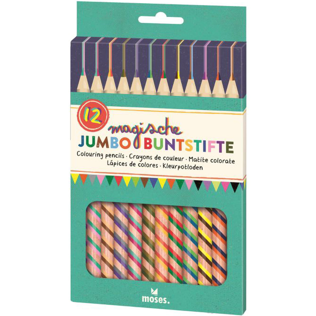 moses. potloden magische jumbo - 2 kleuren - 12st | MOS-26263 | 3