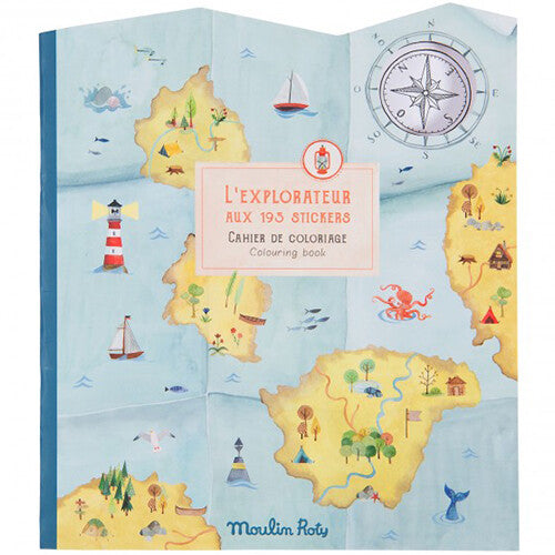 moulin roty kleurboek met stickers de ontdekker | 712605 | 0