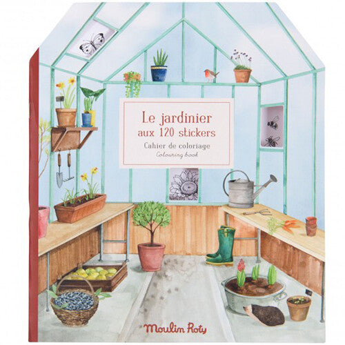 moulin roty kleurboek met stickers de tuinier | 712604 | 0