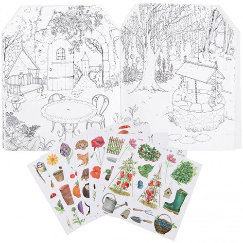 moulin roty kleurboek met stickers de tuinier | 712604 | 1